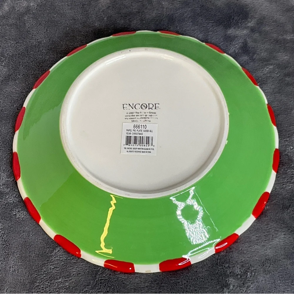 Vintage Pie Dish By Encore‎ Group 2007 Bring On The Pie Christmas Plate